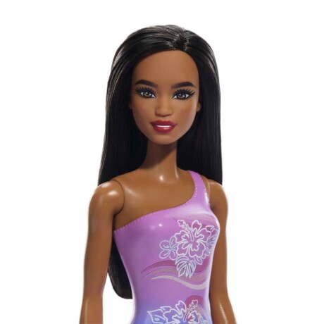 Muñeca Barbie GHH38 con Traje de Baño Varios Modelos LILA-AZUL