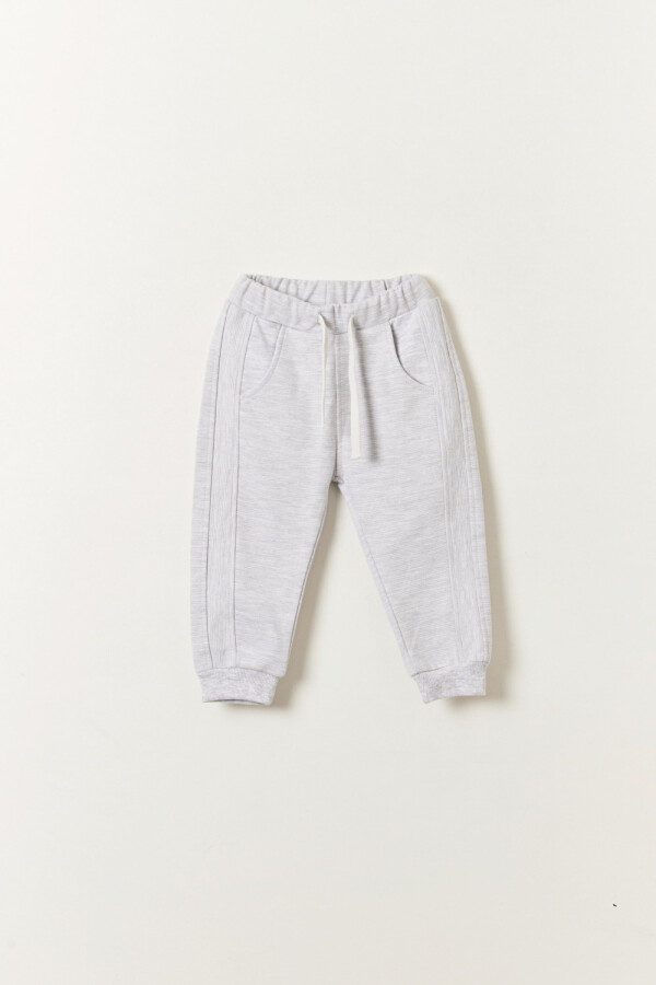 Pantalón deportivo con textura Gris Melange