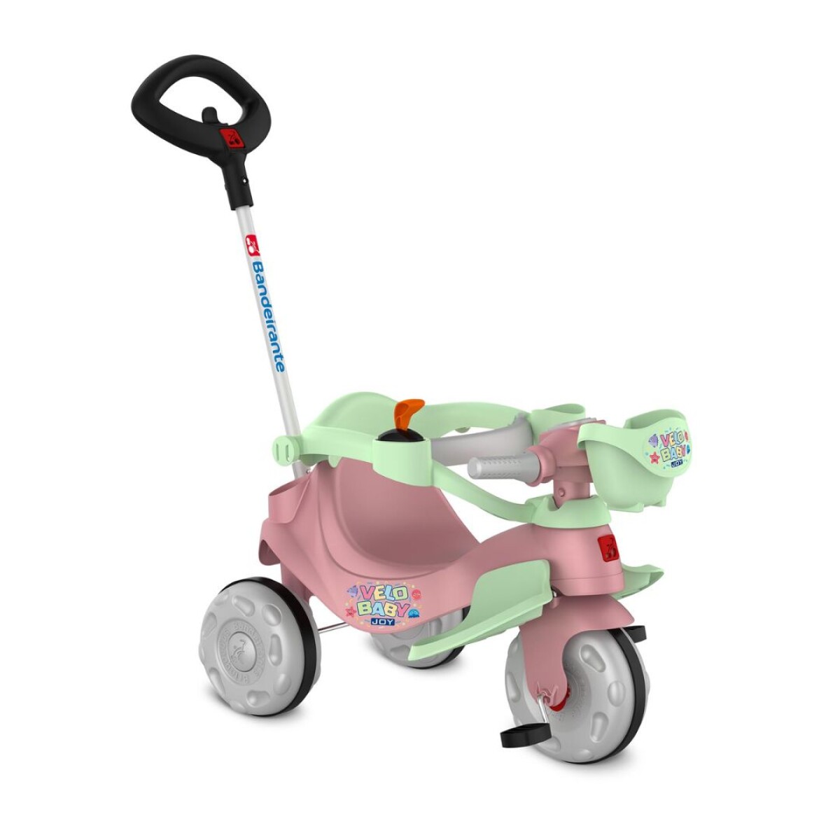 Triciclo Bandeirante Joy de Paseo y Pedal - Rosa 