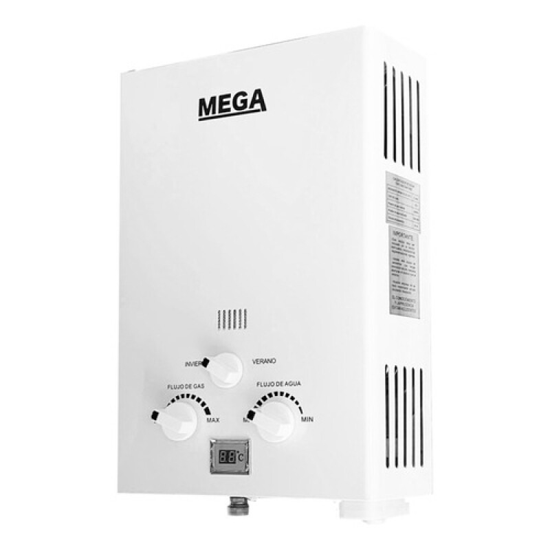 Calentador de agua Mega 6L tiro natural con display Calentador de agua Mega 6L tiro natural con display