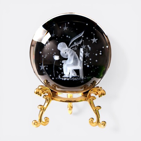 Adorno Esfera Decorativa De Cristal Principito Sentado 8 cm Adorno Esfera Decorativa De Cristal Principito Sentado 8 cm