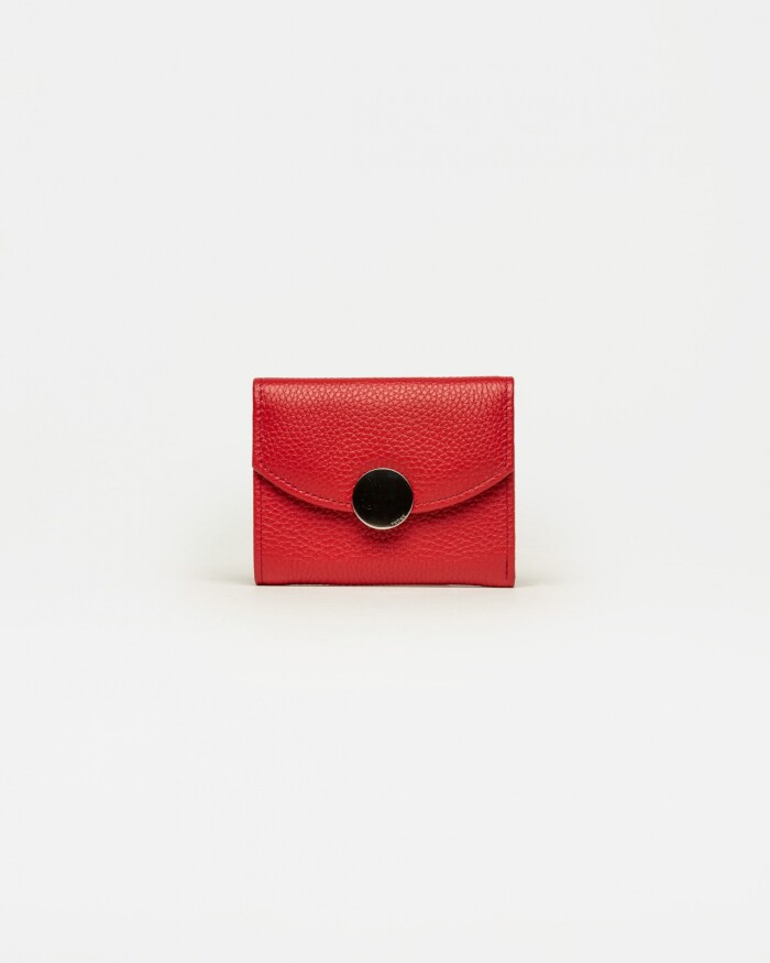 Billetera The Circle en cuero graneado Rojo