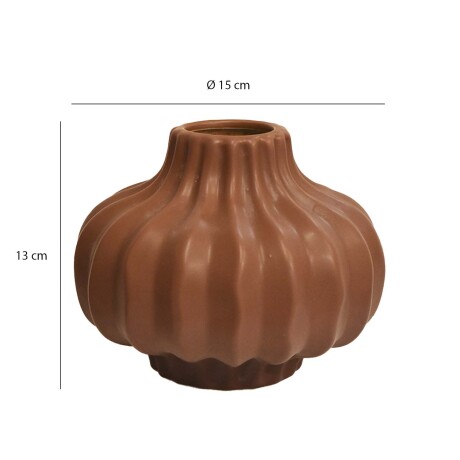 Florero Estilo Orgánico Decoración Hogar Oficina Ø15x13Cm Marrón