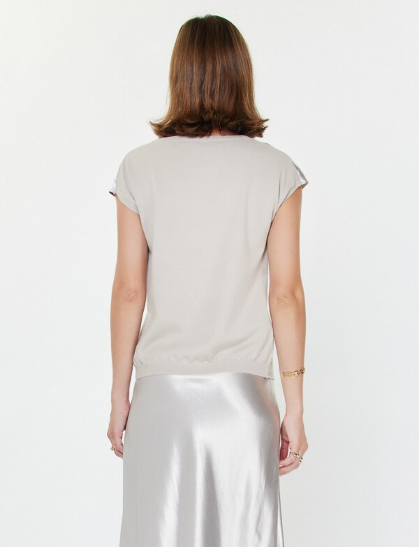 Blusa Saten PLATEADO
