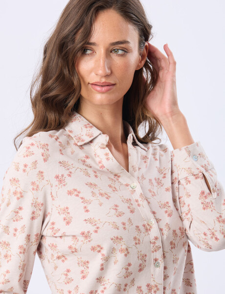 CAMISA ESTAMPADA DE ALGODÓN Beige