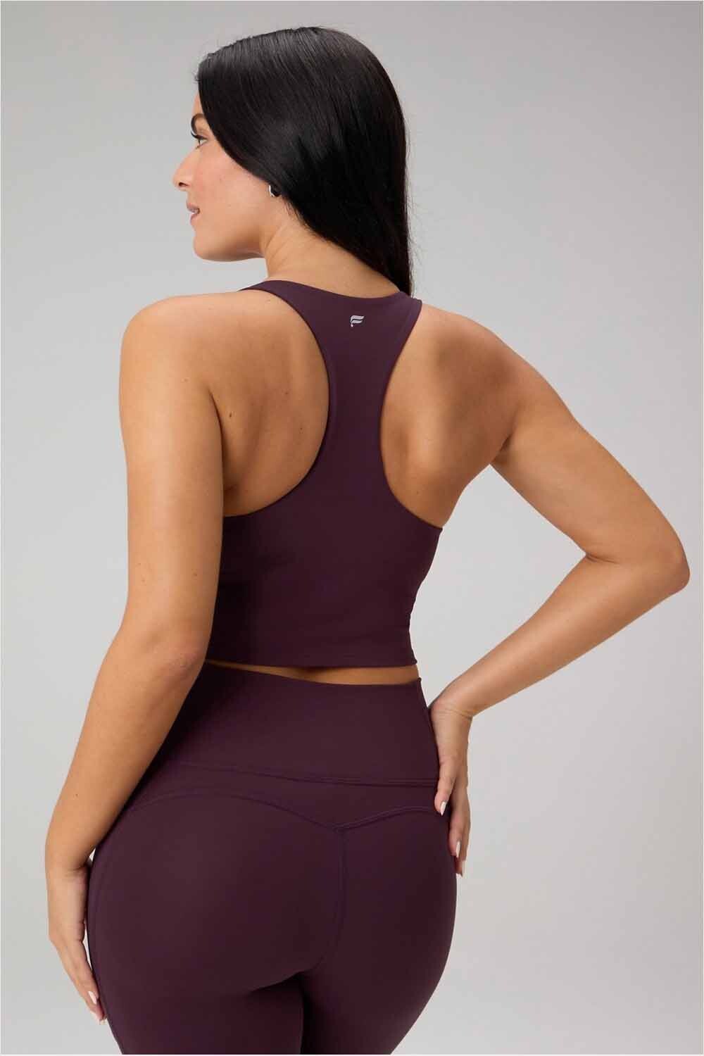 Tank Anywhere Cropped Built-In Bra Tank Mujer Oxblood