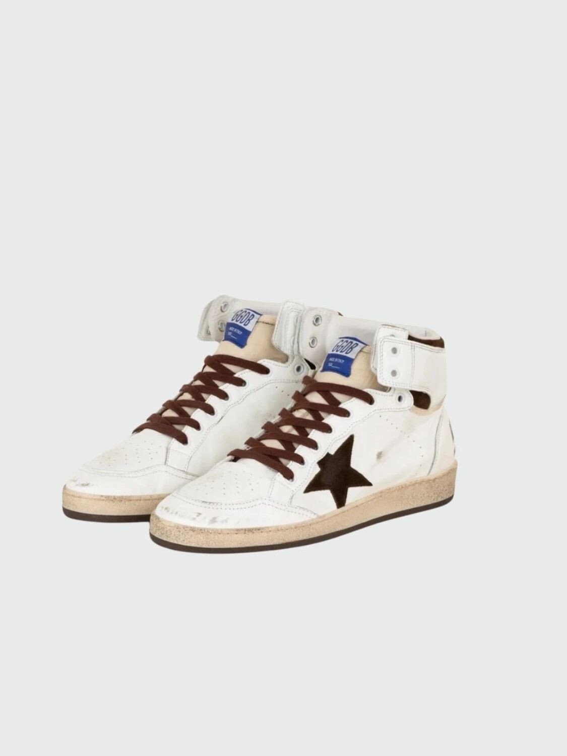 Golden Goose-Botines de cuero, Sky Star Blanco