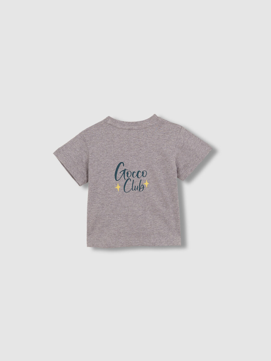 Camiseta Con Print Gris