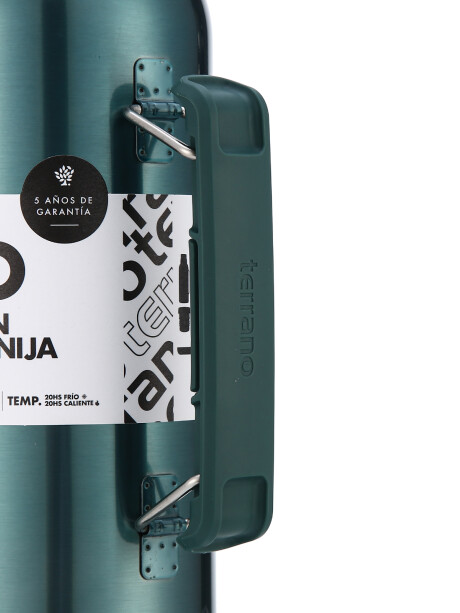 Termo Slim 750mL. con Base Silicona Verde Metalizado