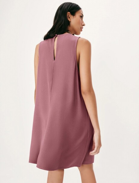 VESTIDO CORTO SIN MANGAS ROSADO