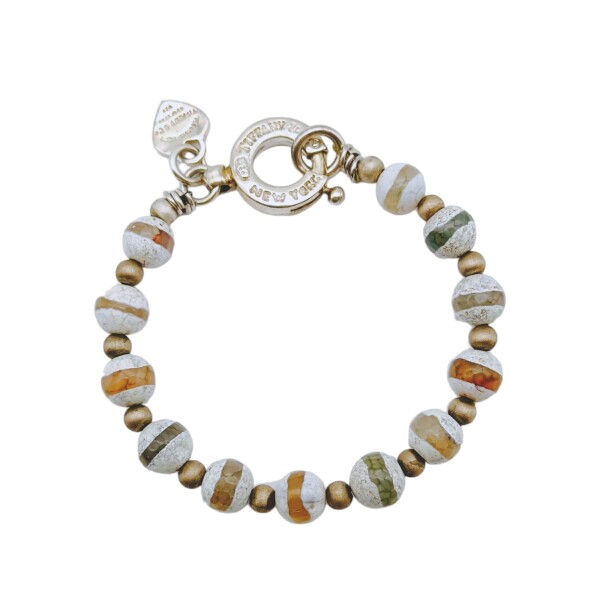 Pulsera Bolitas-Plata 925-Piedra ágata-PU3006 Conpiedra