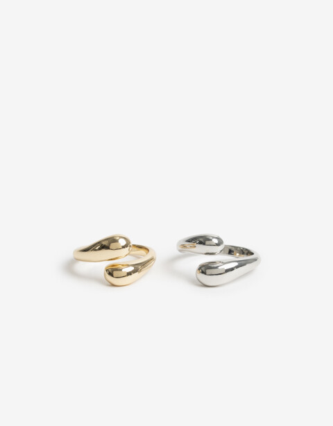 Sets Anillos Metal Set De Anillos Biplating - Dorado