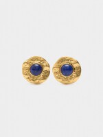 Pendientes Redondos Con Piedras azul