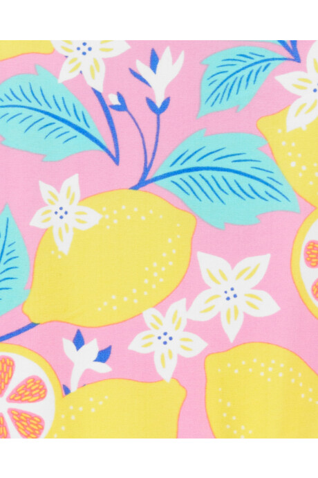 Malla de baño una pieza, con protección UPF 50+, diseño limones. Talles 3-24M Sin color