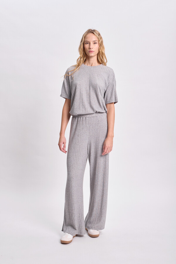 Pantalón ancho lanilla Gris
