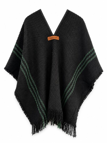 Poncho niño Negro con verde