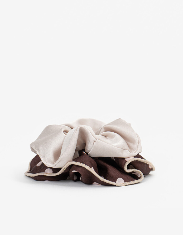 Skunzies Estampados Set De Scrunchies - Marron Chocolate