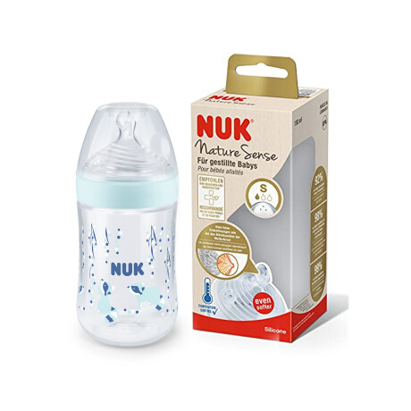 Nuk Nature Sense Mamadera 150ml Tetina S Celeste