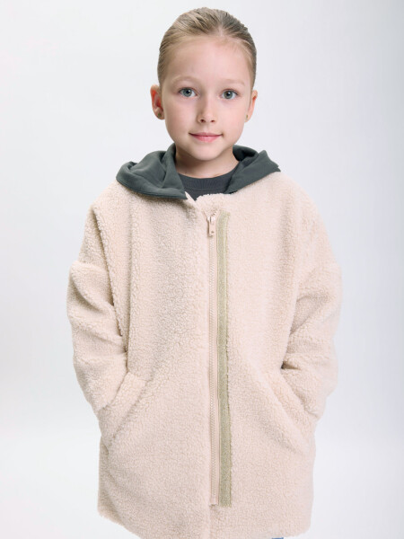 Campera sherpa larga Beige