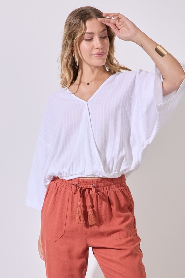 Blusa Algodon Texturada BLANCO