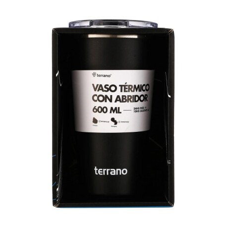 Vaso Térmico Terrano con Tapa 600ML NEGRO