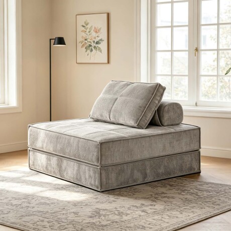 SOFÁ CAMA 1 CUERPO ESPUMA NATURAL-BEIGE BRUMA BEIGE