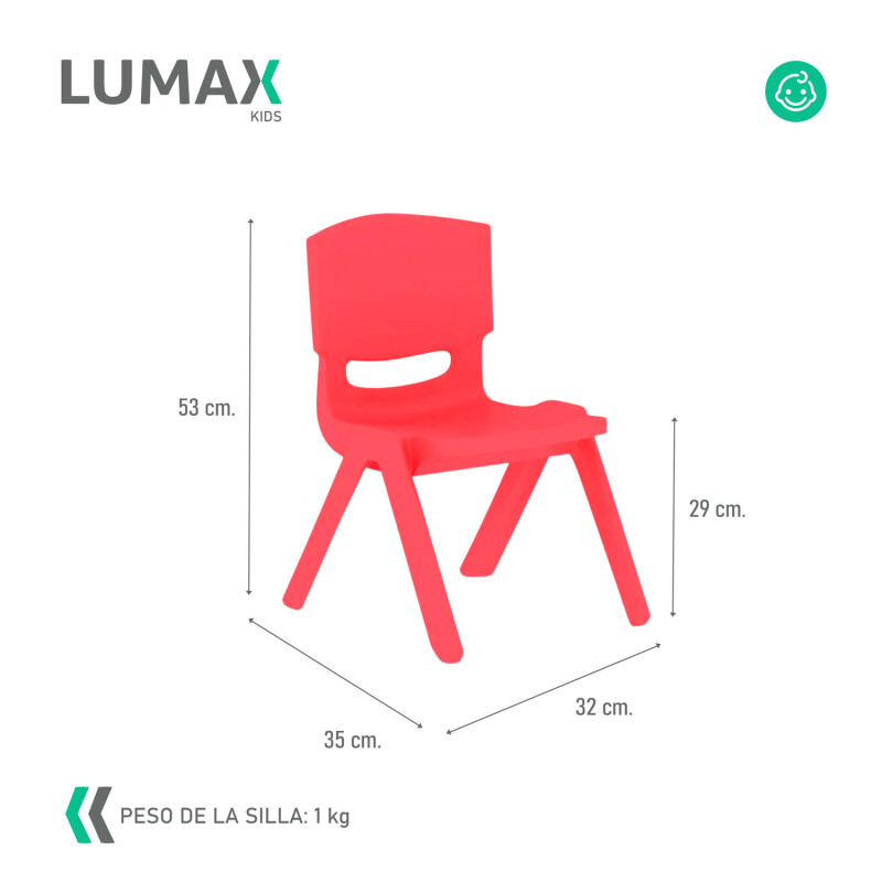 Silla para niños en plástico inyectado colores Rojo