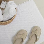 Toalla para pies hilo peinado Blanco