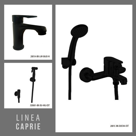 JUEGO DE GRIFERIA LAVATORIO BAJO DUCHA EXTERIOR Y DUCHA HIGIENICA 000