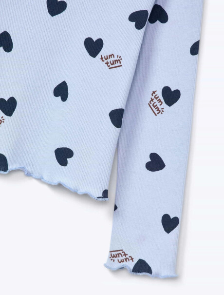 BLUSA INFANTIL ESTAMPADA CELESTE