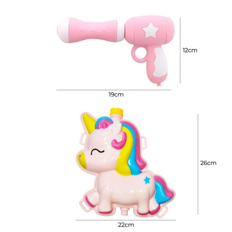 Pistola Juguete De Agua Con Mochila Infantil Verano Unicornio