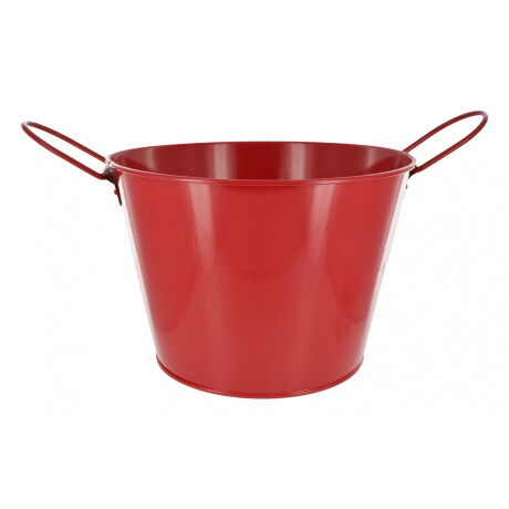 Balde de metal rojo con asas para botellas 24x15.5cm Balde de metal rojo con asas para botellas 24x15.5cm
