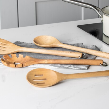 Set x 4 utensilios de madera con gancho KitchenAid Set x 4 utensilios de madera con gancho KitchenAid