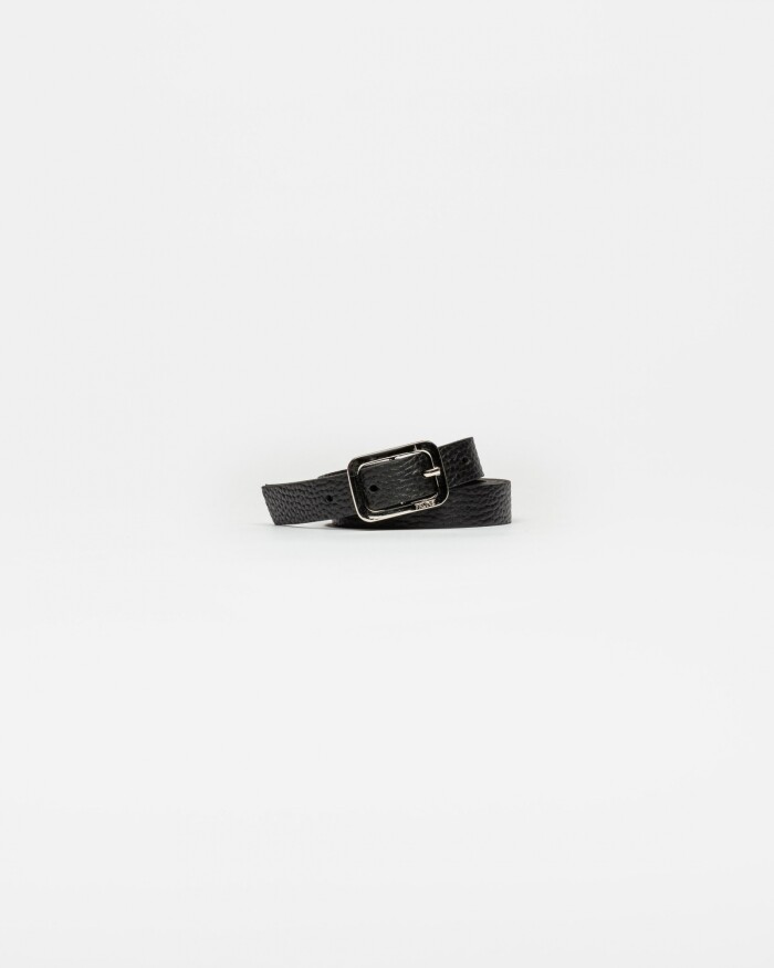 Cinturon Santorini en cuero graneado Negro