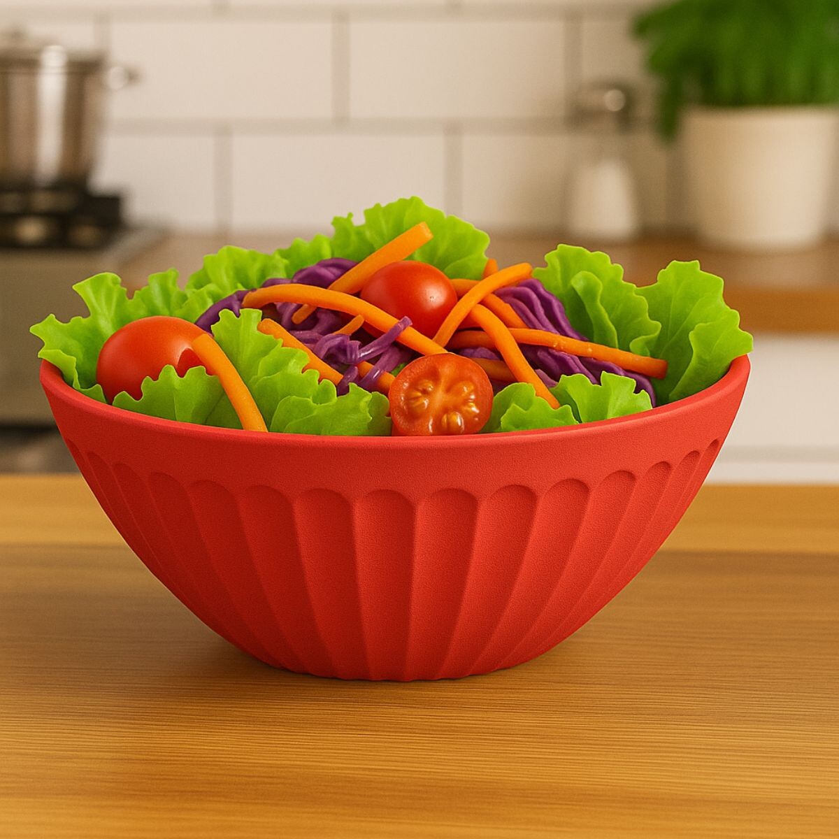 Bowl de plástico 1,5lts - ROJO 