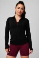Polo Manga Larga Feather Tech+ Half-Zip Top Mujer Black