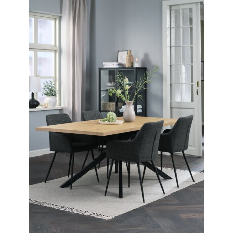 Silla De Comedor Purhus Tela Negro/Negro