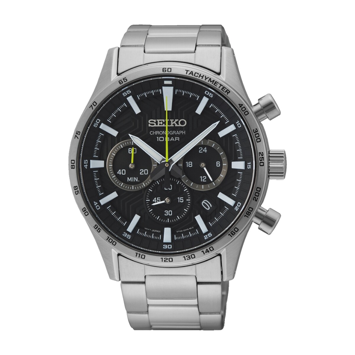 Reloj Seiko SSB413P1 para hombre con correa de acero - Negro 