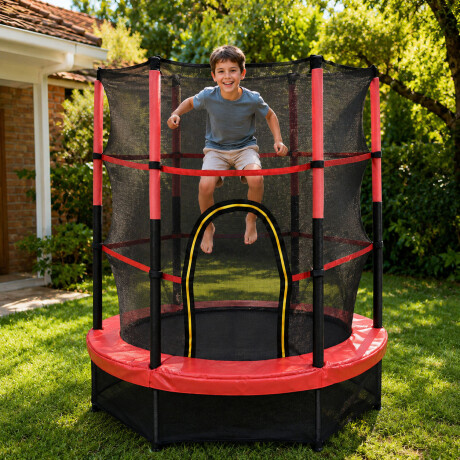 Trampolin Cama Elastica 1.40 Mts Con Red Proteccion Rojo