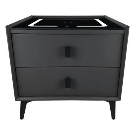 Mesa De Luz Inteligente C/Cargador Inalám Y Luz Led Negro