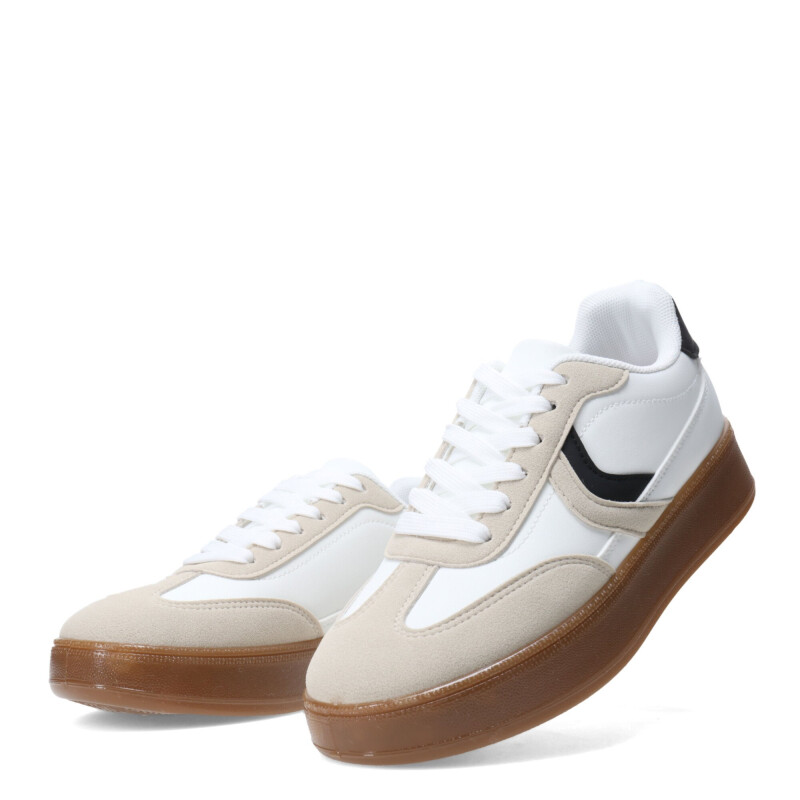 Championes de Mujer Miss Carol PUPEF con suela caramelo Blanco - Beige