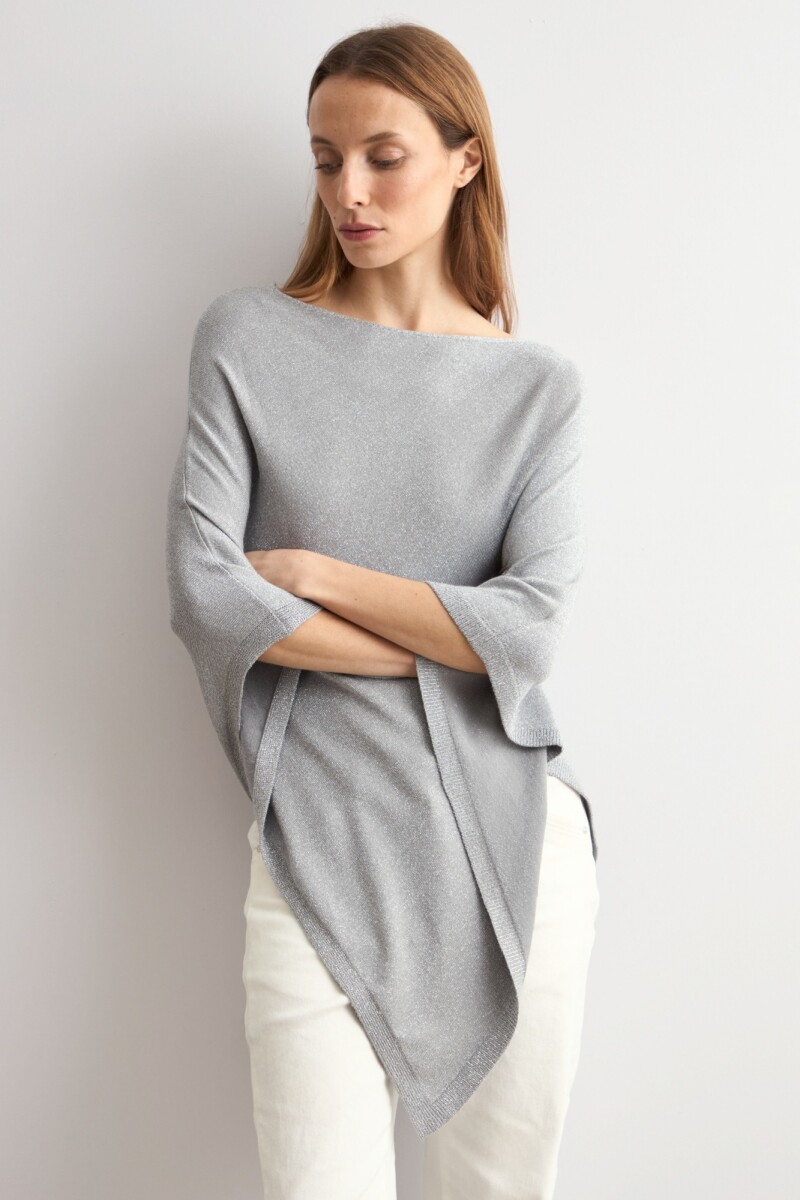 Capa tejida lurex gris