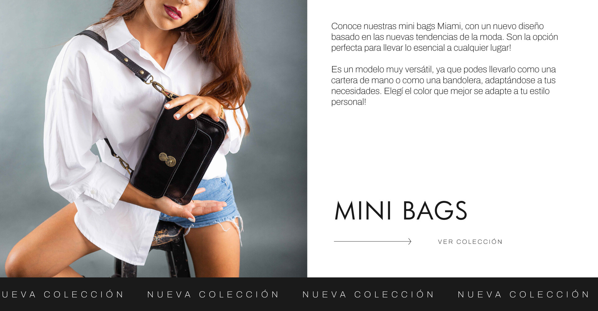 Cartera mini bag letras