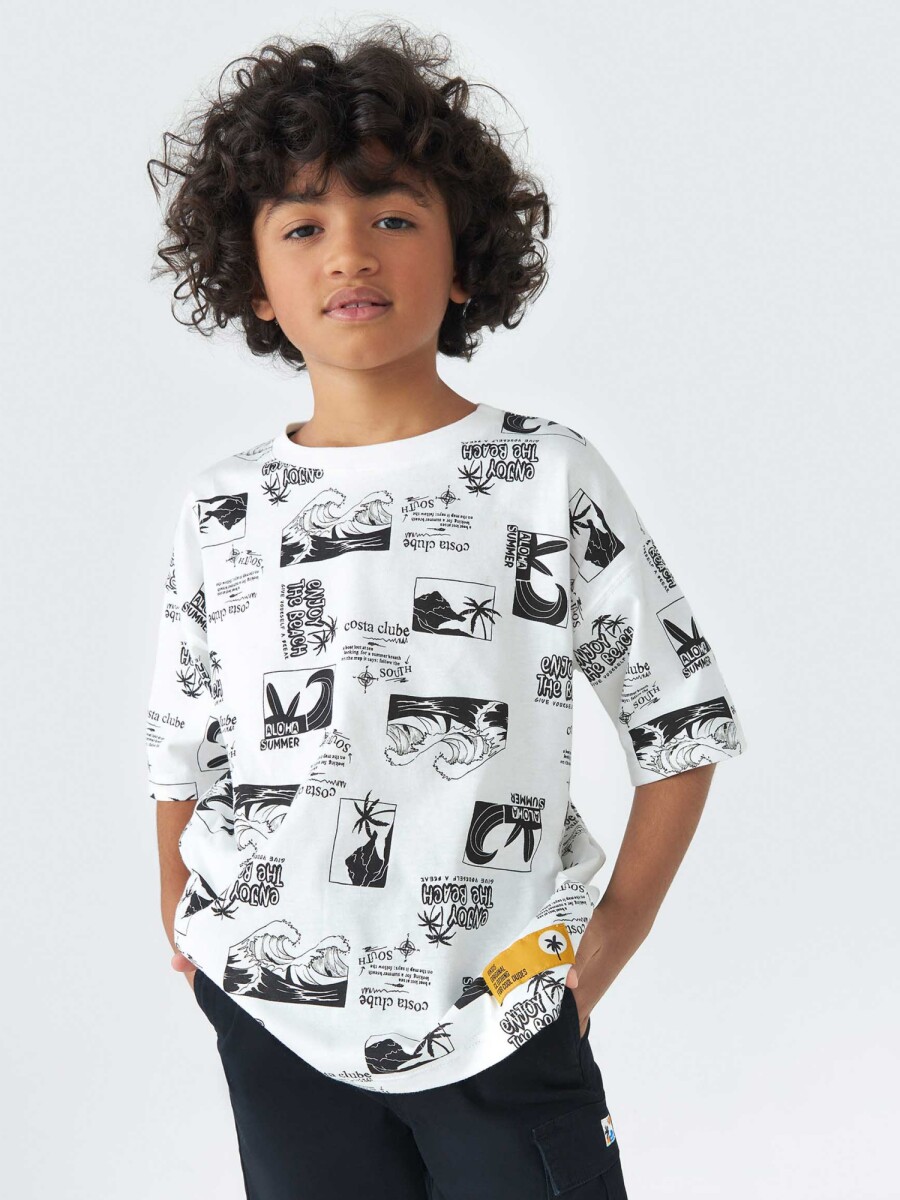 CAMISETA INFANTIL OVERSIZED - BLANCO 