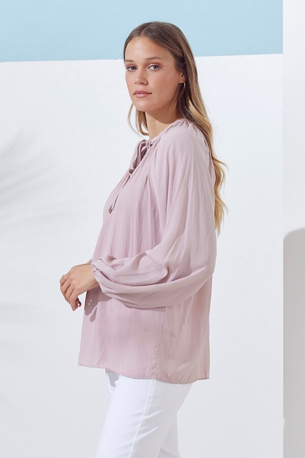 Blusa Satén Frunces ROSA