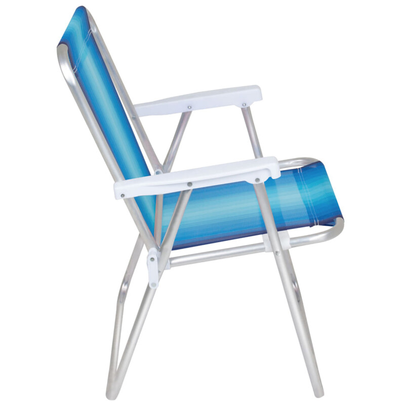 Silla Alta Aluminio Clásica A Rayas AZUL