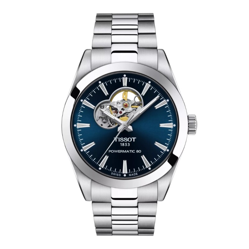 Reloj Tissot T1274071104101 Gentleman Powermatic 80 Open Heart para hombre de acero Reloj Tissot T1274071104101 Gentleman Powermatic 80 Open Heart Para Hombre De Acero