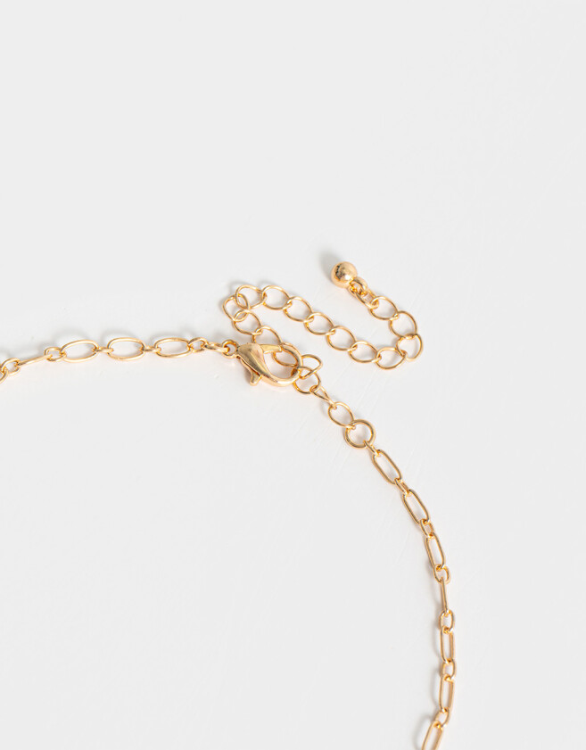 Collares Cortos Con perlas Collar Corto Con Perla Con Strass - Dorado