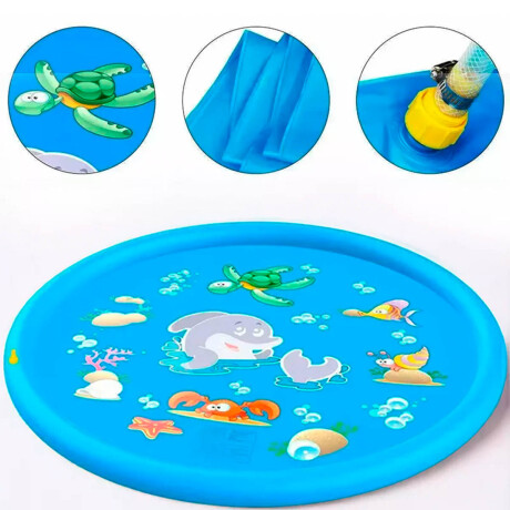 Piscina Inflable Niños Con Rociador De Agua 170 Cm Celeste1