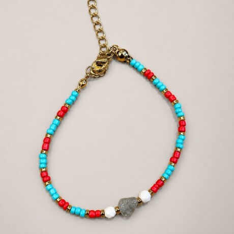 Pulsera Cuentas Piedra Multicolor